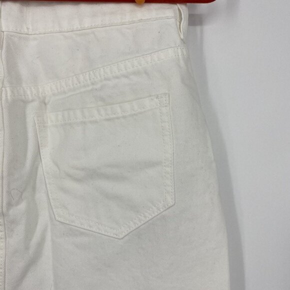 PacSun White Denim Floral Embroidered Mini Skirt – Size 24, Frayed Hem, NWT - Picture 8 of 10